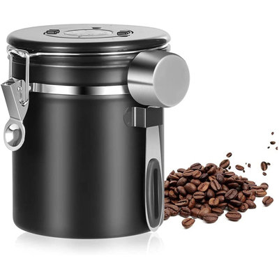 Prep & Savour Coffee Canister For Ground Coffee, Airtight Stainless ...